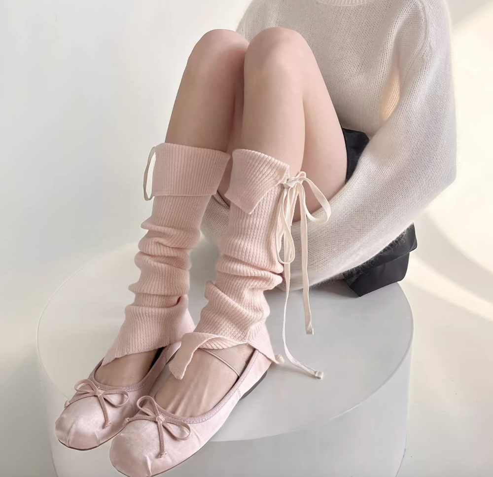 [Socks] Anyway Balletcore ribbon toe shocks (4color)
